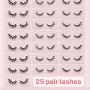 25 pairs of shein lashes. not used, 3 different styles !